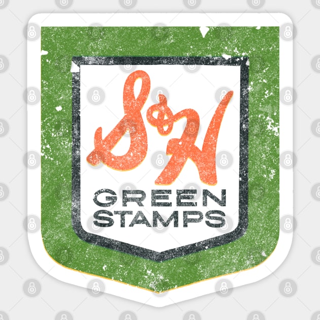 Green Stamps distressed Sticker by ThirteenthFloor